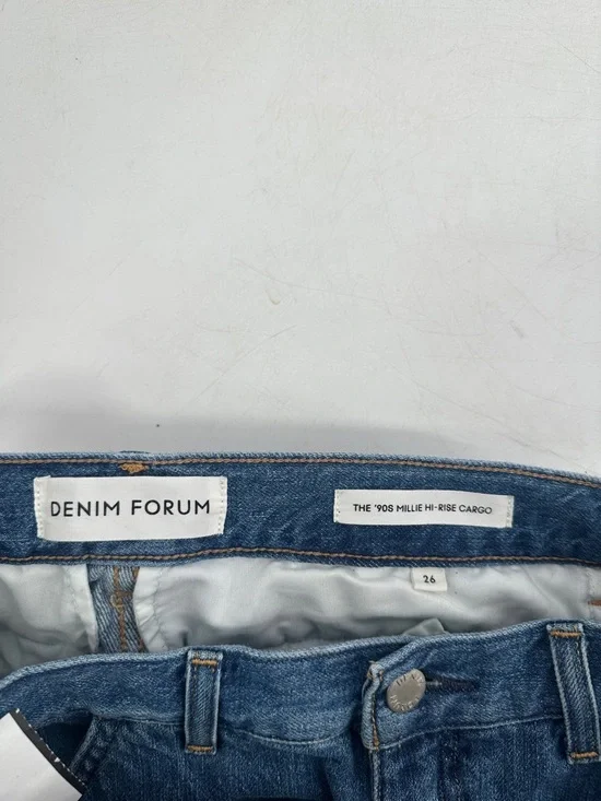 Aritzia Denim Forum The 90's Millie hi-rise cargo jeans loose barrel sz 26 - Picture 8 of 10
